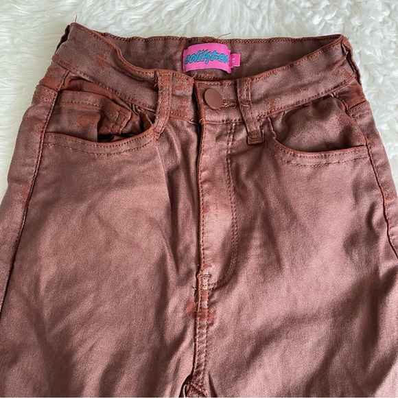 Edikted brown leather flare pants - Picture 7 of 7